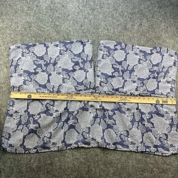 ANTHROPOLOGIE Kaftan Blouse Woman One Size Blue Floral Tie Front Flowy Sheer - Picture 12 of 13